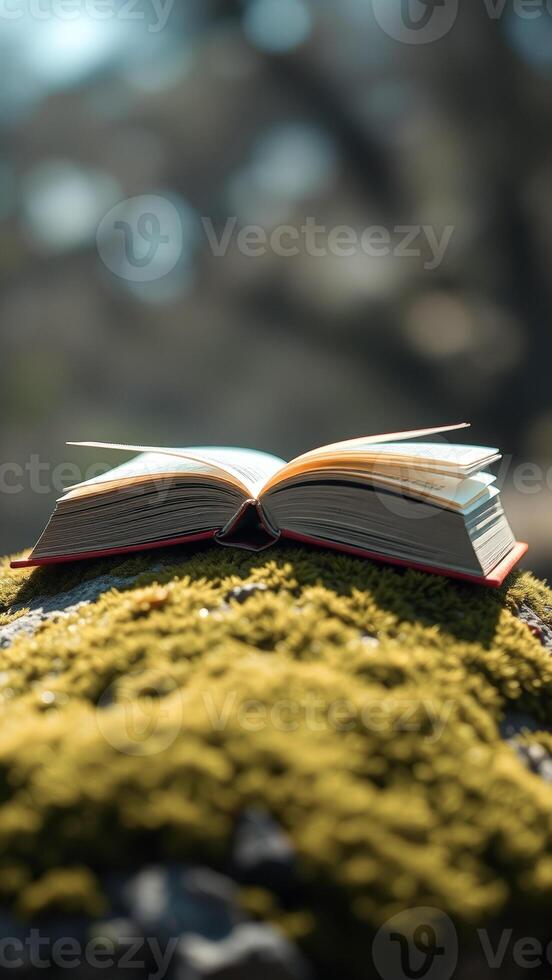 Open Book on Mossy Rock photo