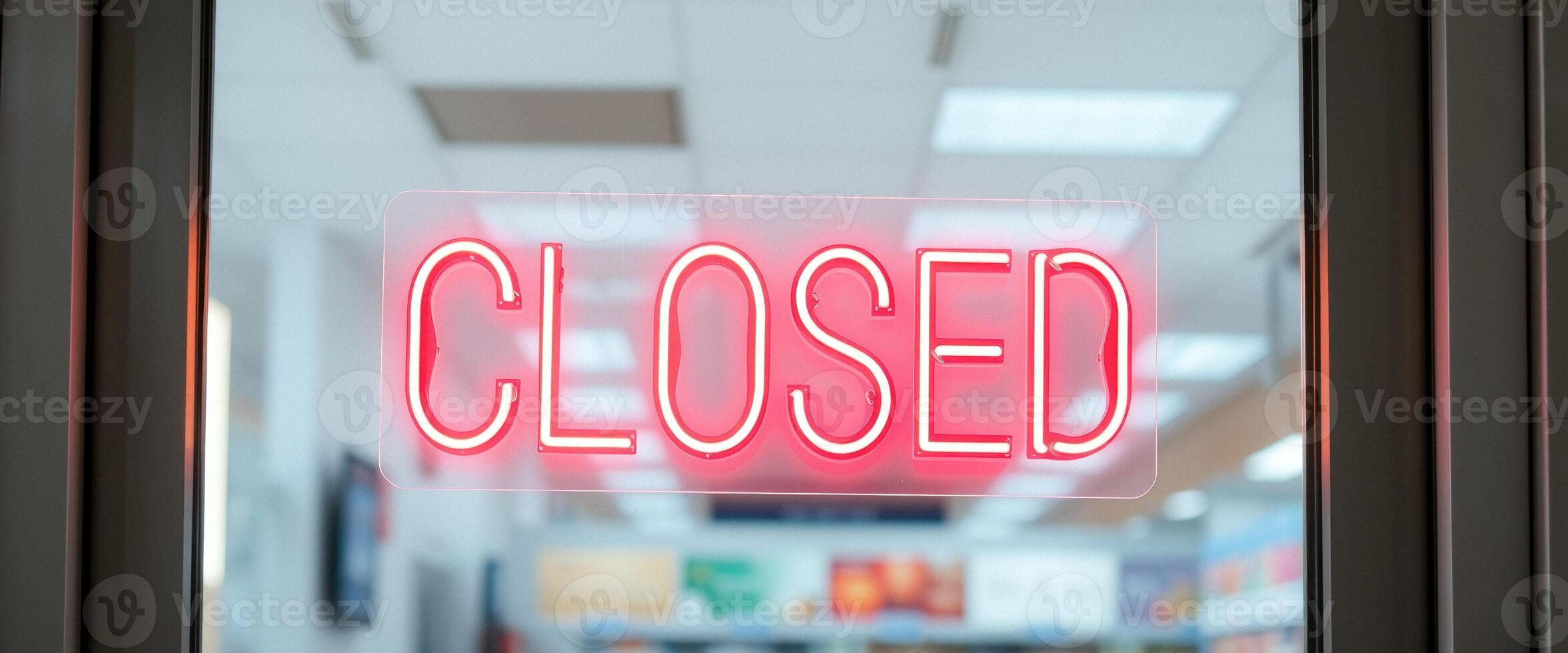 Closed Sign in Window photo