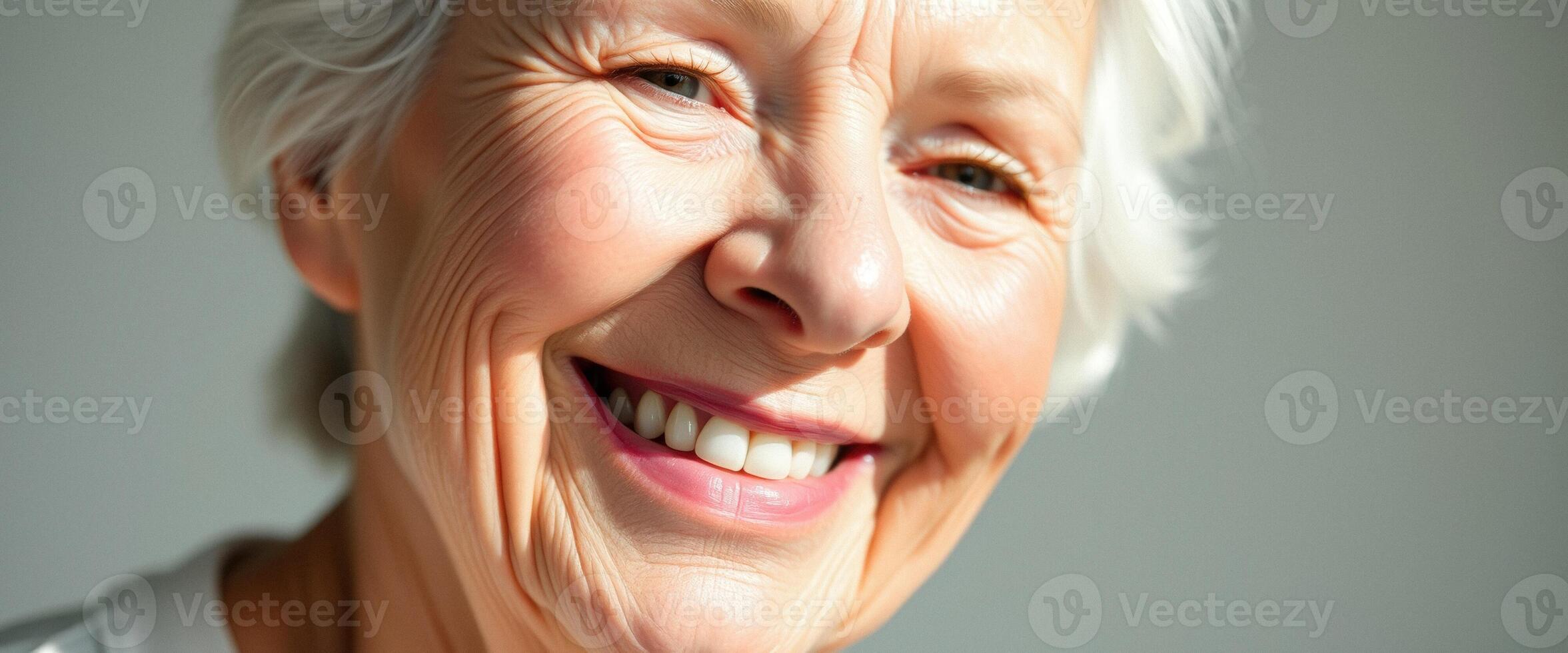 Close-up of a Senior Woman Smiling photo