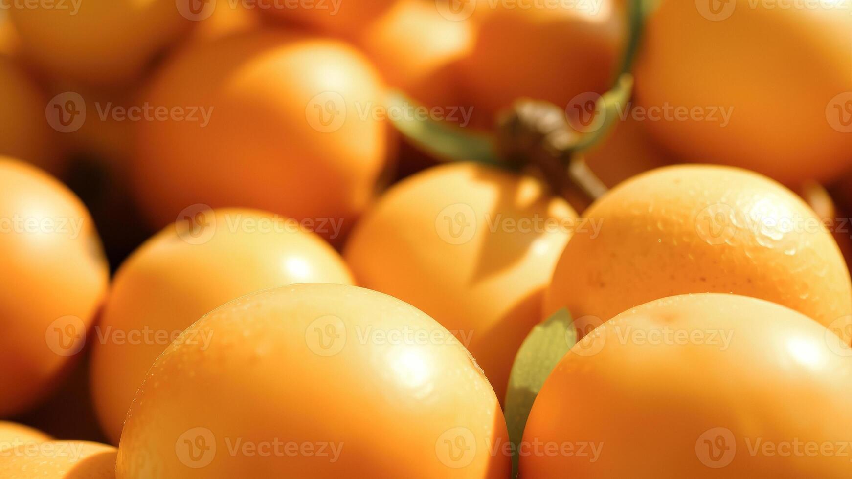 Closeup of a cluster of ripe oranges photo