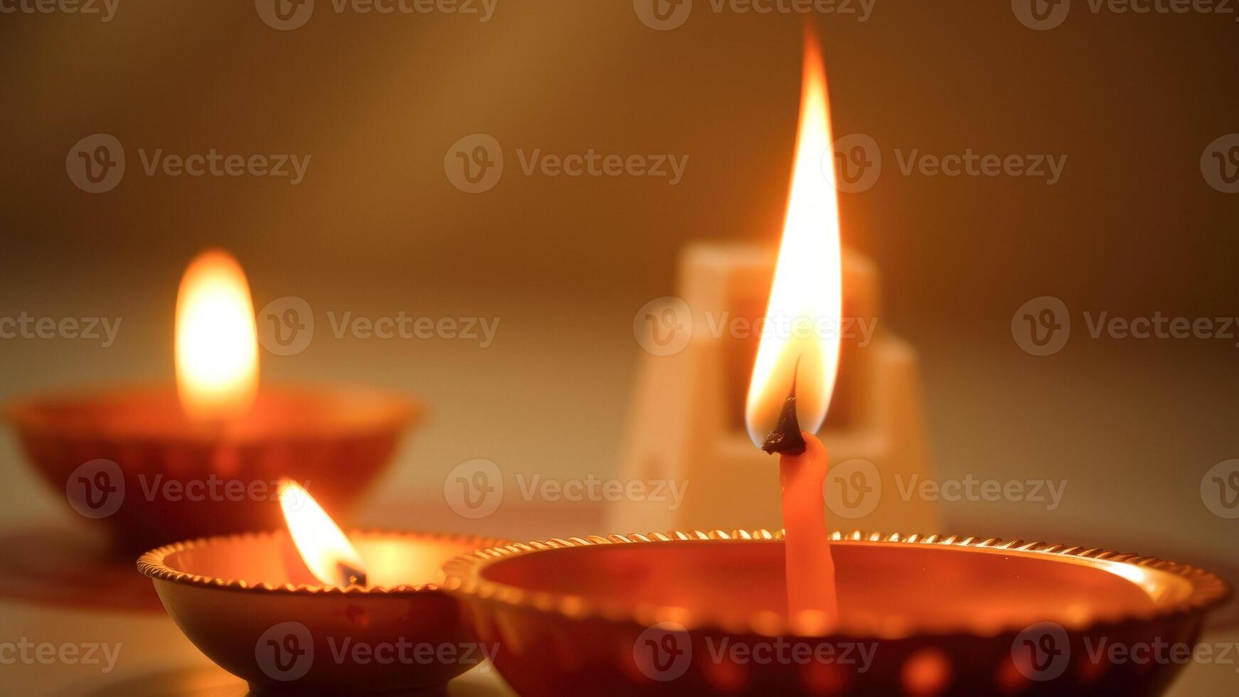 Candles Burning in Diyas photo