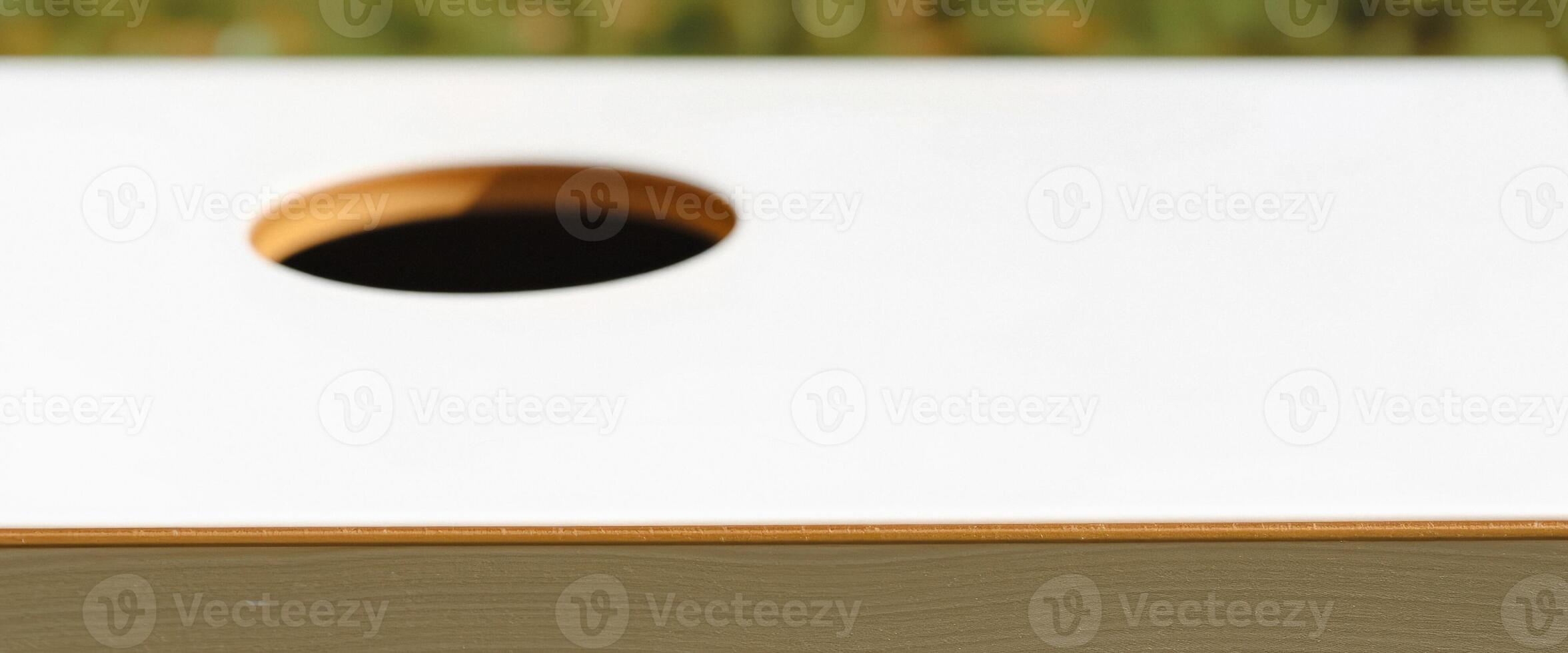 White Game Board with a Hole photo
