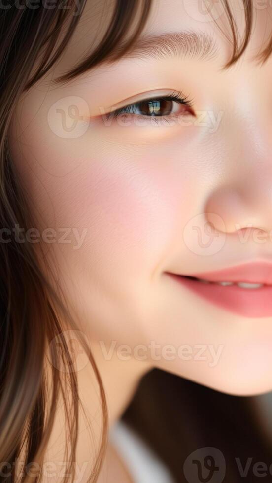 Close-up of a Woman's Eye and Smile photo