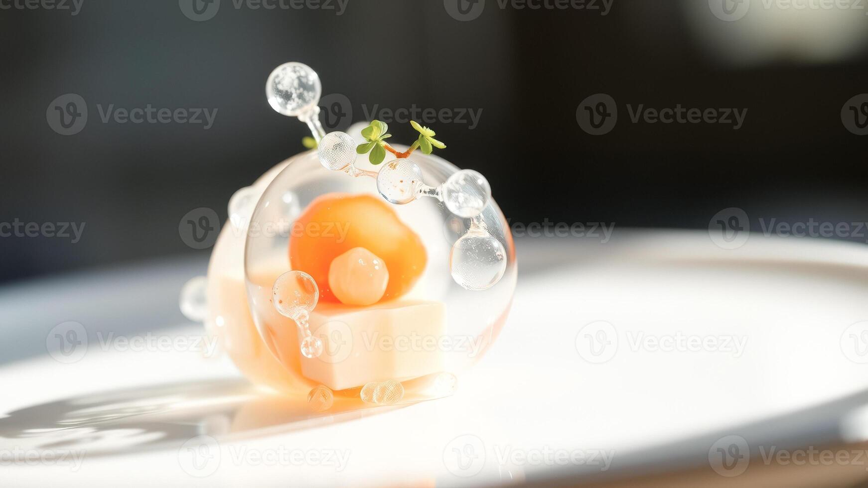 Molecular Gastronomy Dessert in a Clear Sphere photo