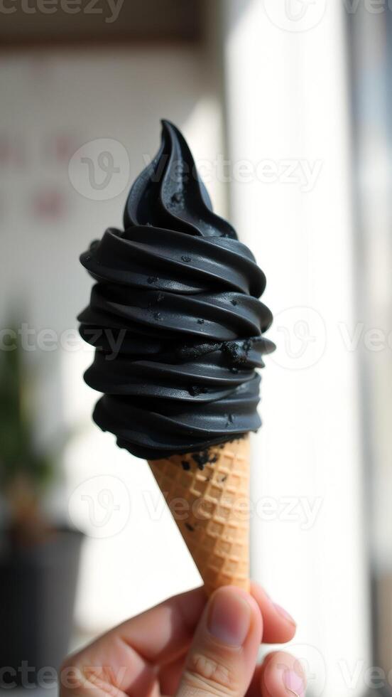 Black Ice Cream Cone photo