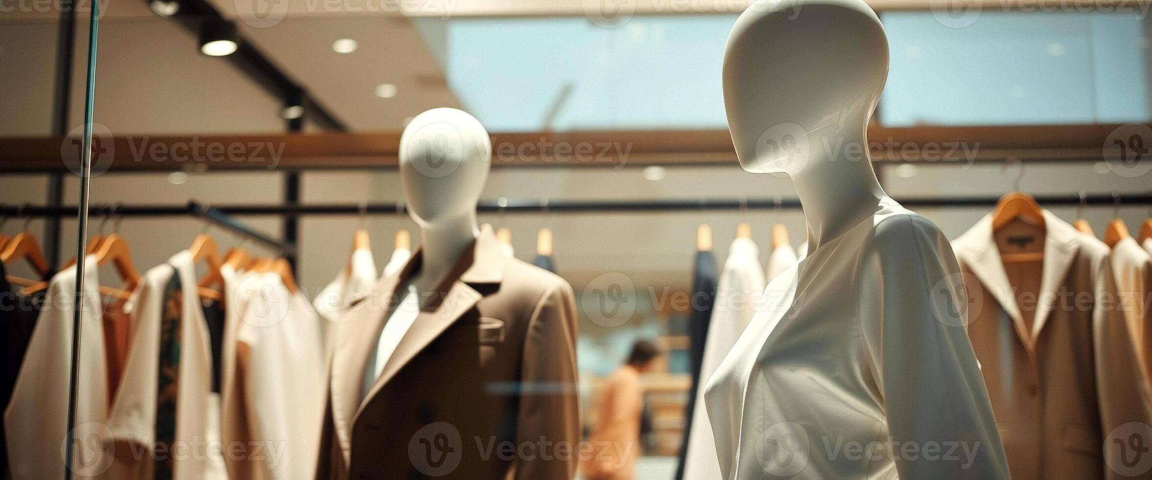 Mannequin in a Shop Window Displaying Clothing photo