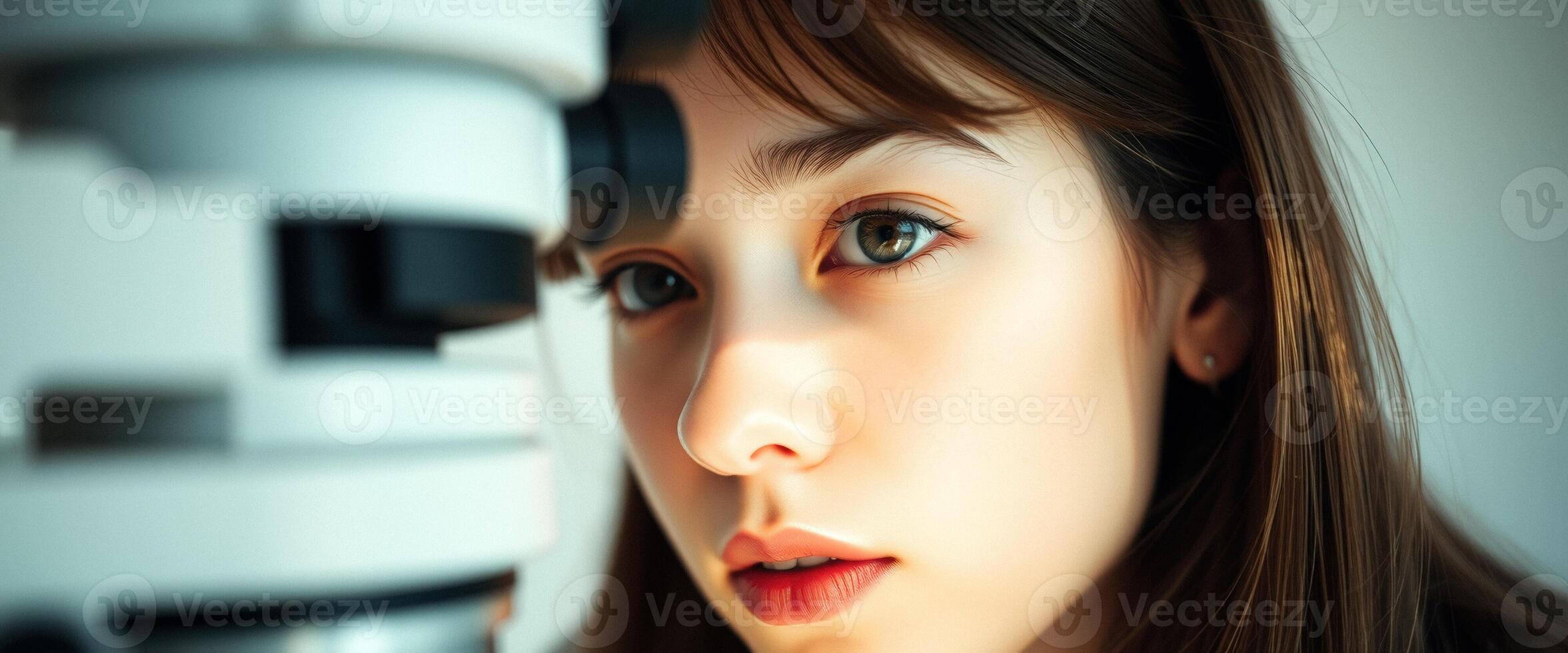 Young Woman Undergoing Eye Examination photo