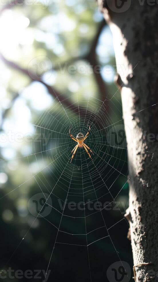 Spiderweb with Spider in the Center photo