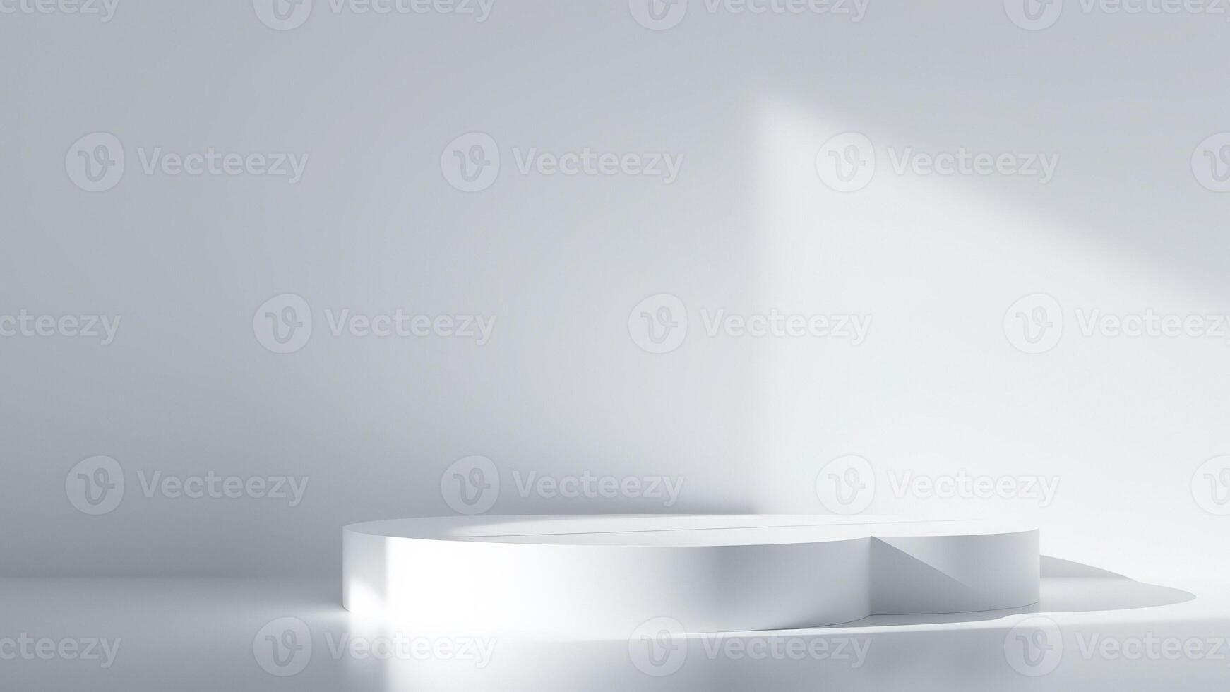 Abstract White Platform with Light and Shadow photo