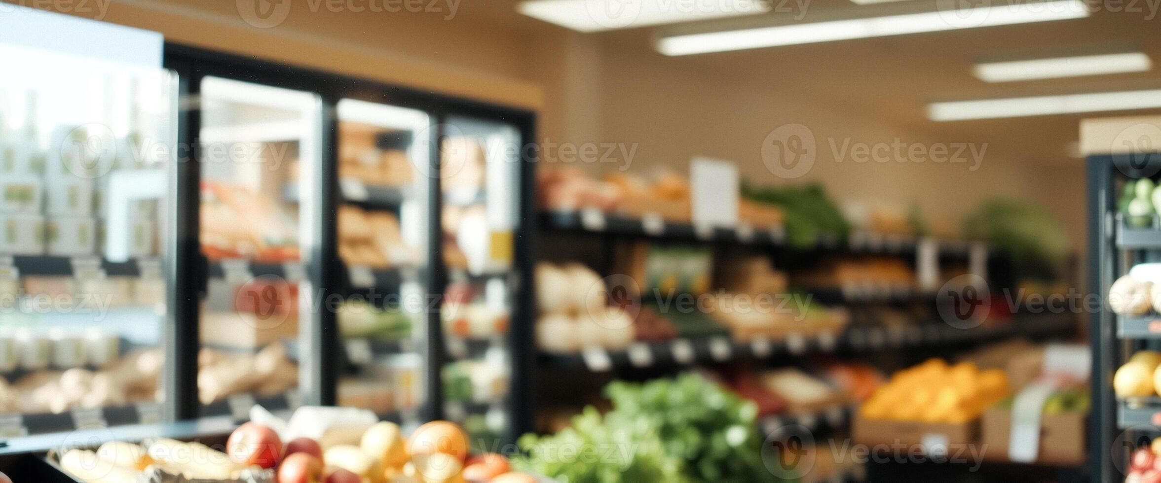 Blurred View of Produce in a Grocery Store photo
