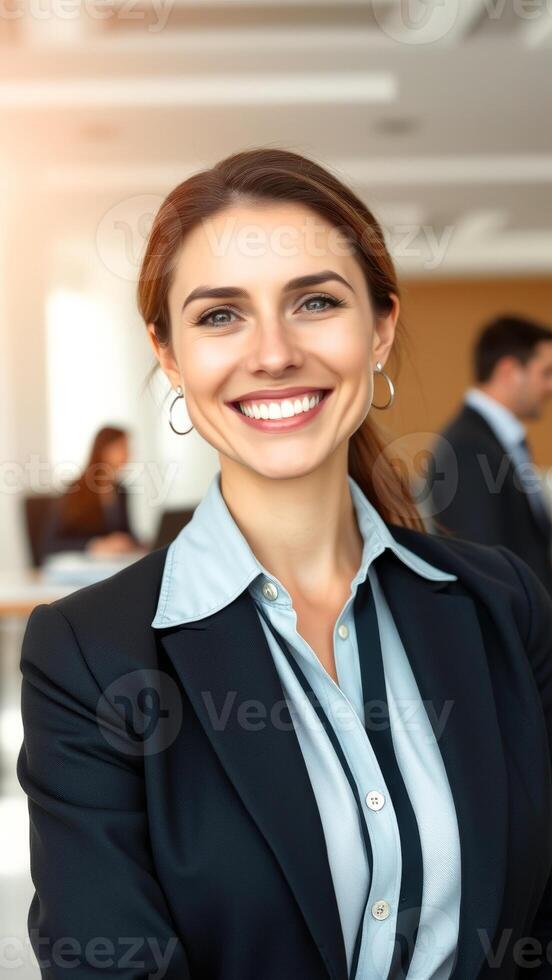 Portrait of a Smiling Businesswoman in a Suit photo