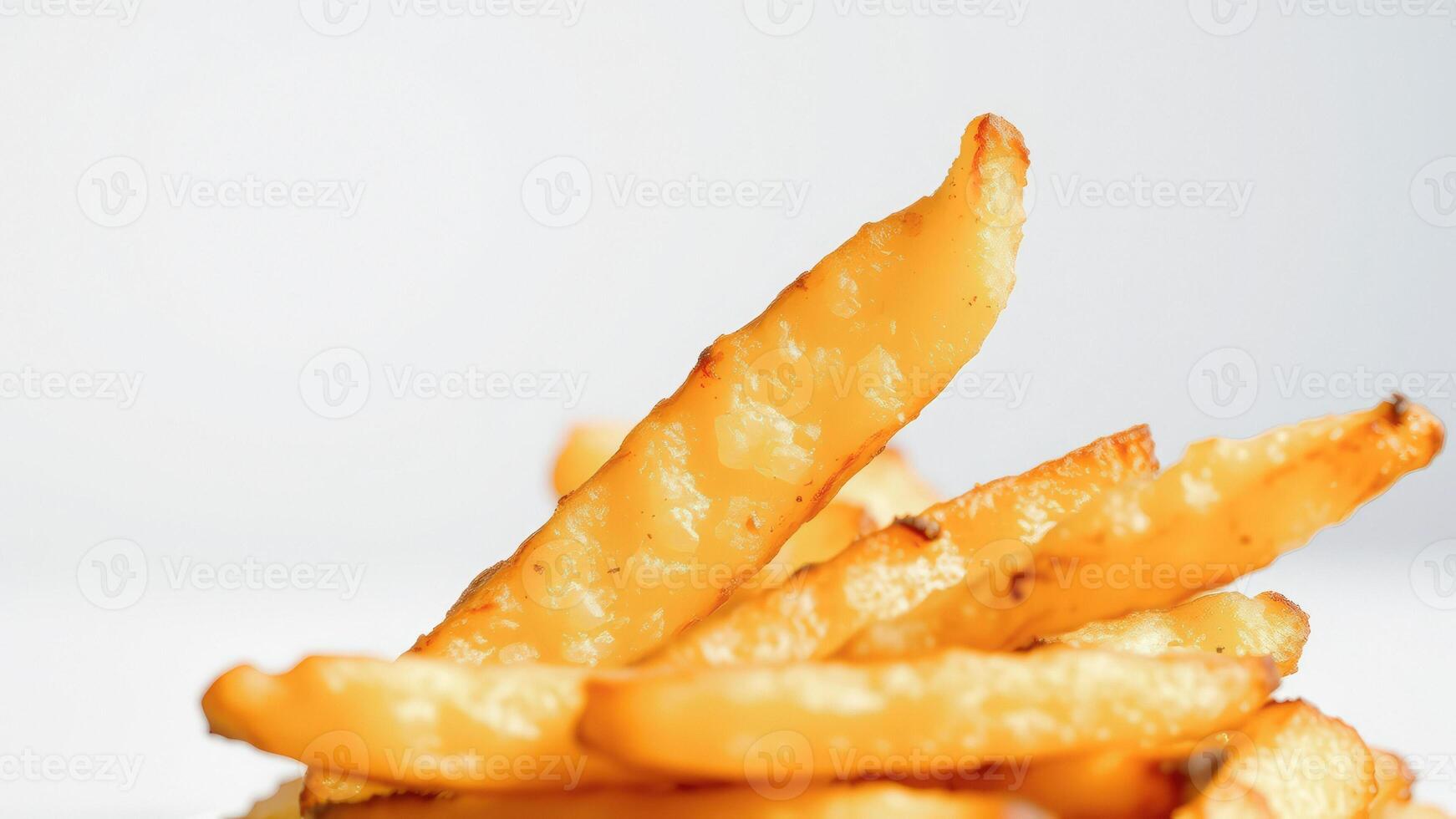 Golden French Fries on a White Background photo