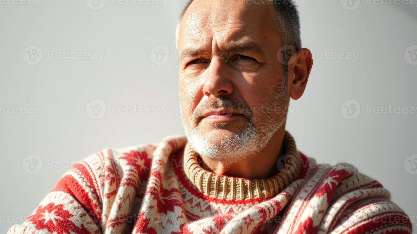 Close Up Portrait of a Man in a Red Sweater photo