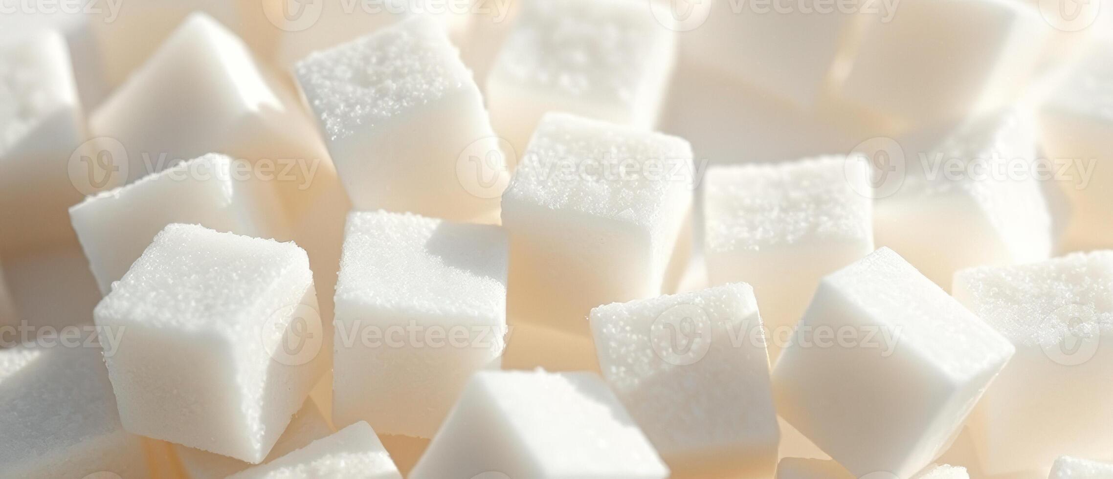 Close-up of White Sugar Cubes photo