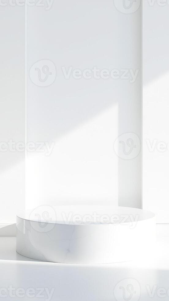 White Minimalist Product Display Podium photo
