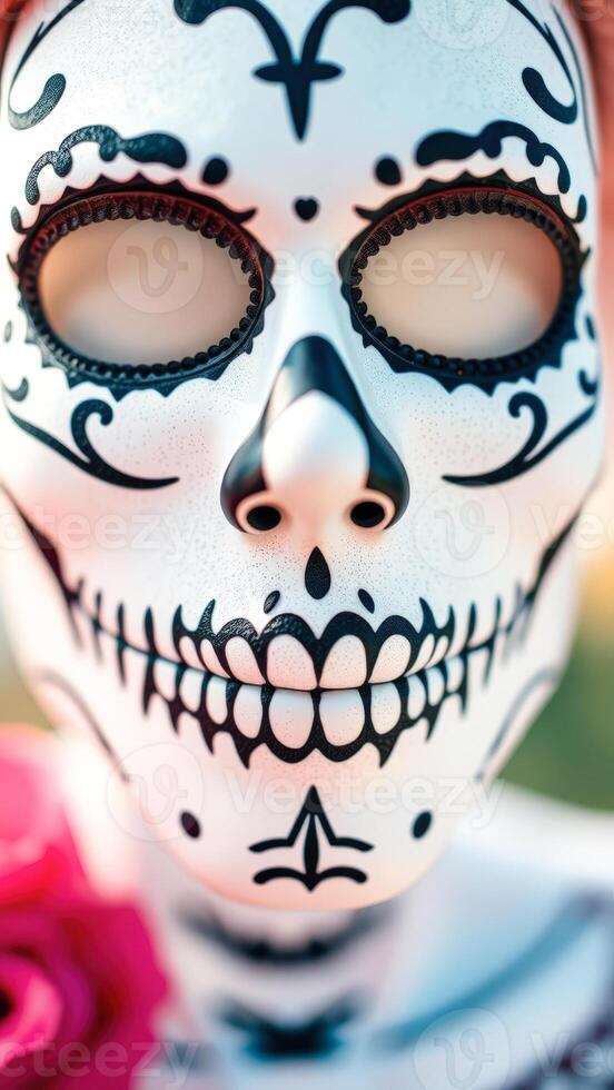 Close-up of a Sugar Skull Makeup photo