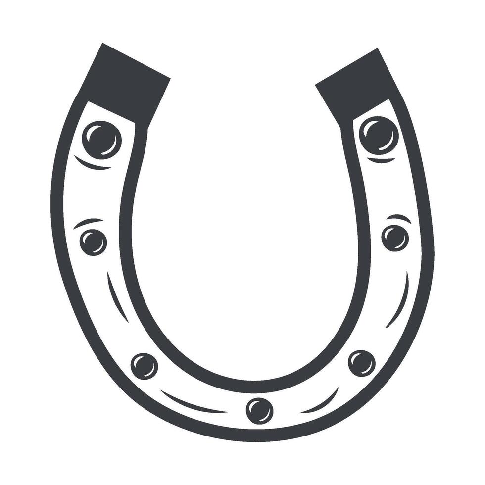 A horseshoe with rivets on it vector