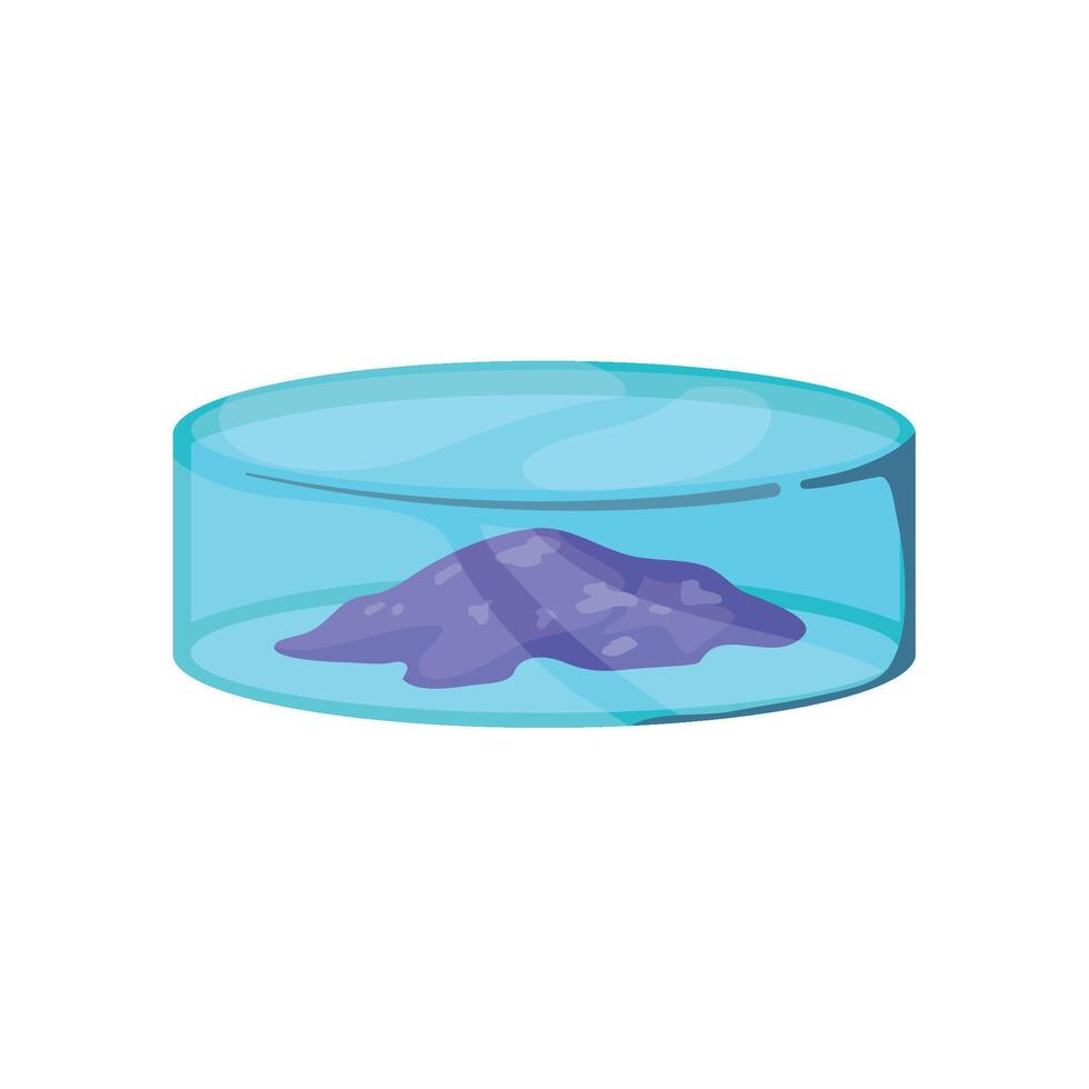 A purple substance in a glass container vector