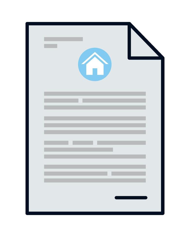 Contract document with house icon vector