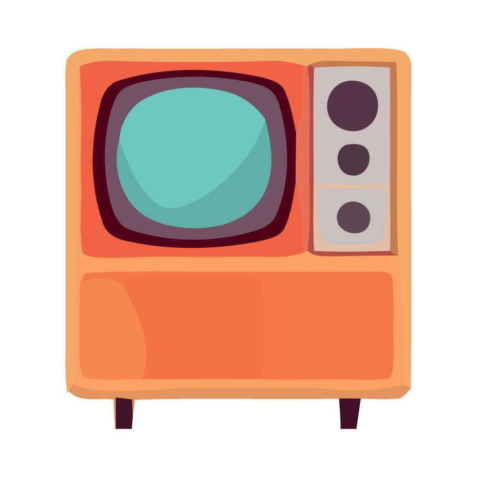 Retro tv flat design illustration vector