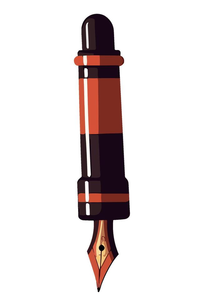 A pen with a red and black stripe on it vector