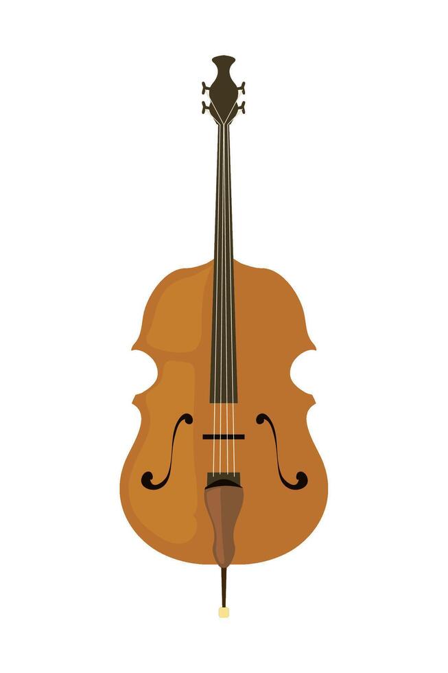 A cello is shown on a white background vector