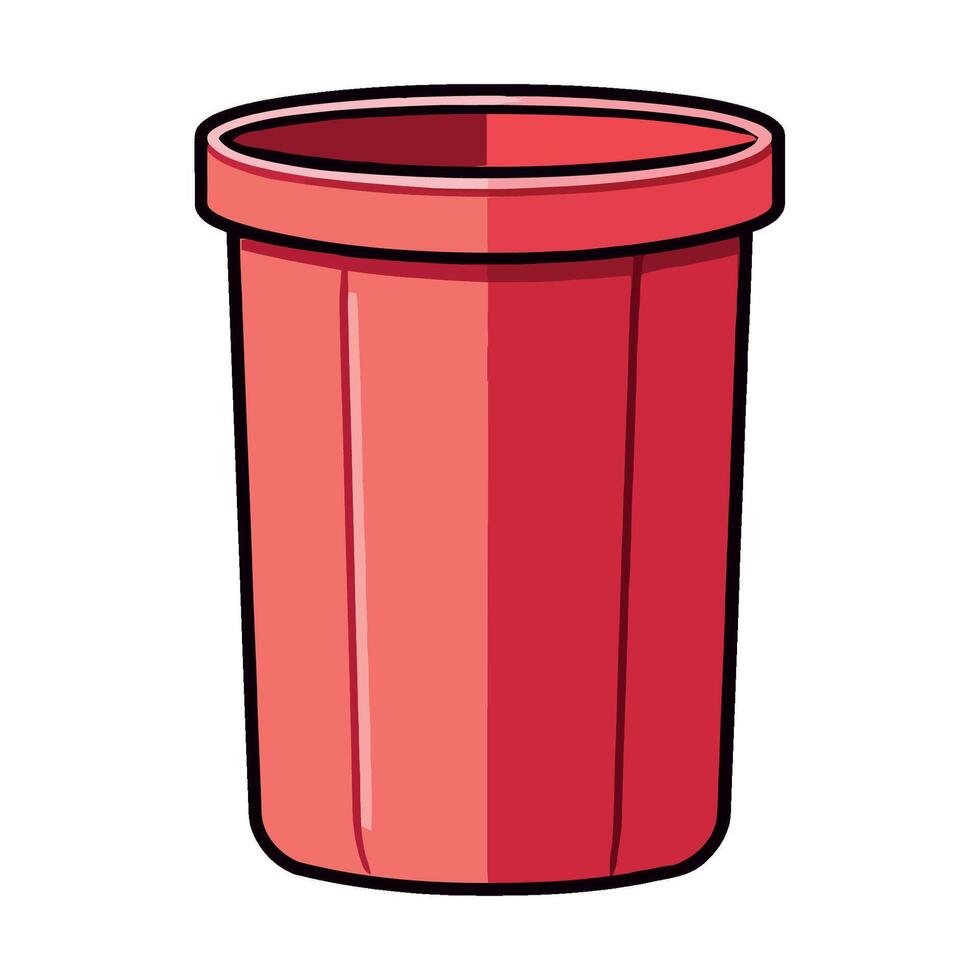 Red trash can icon illustration vector