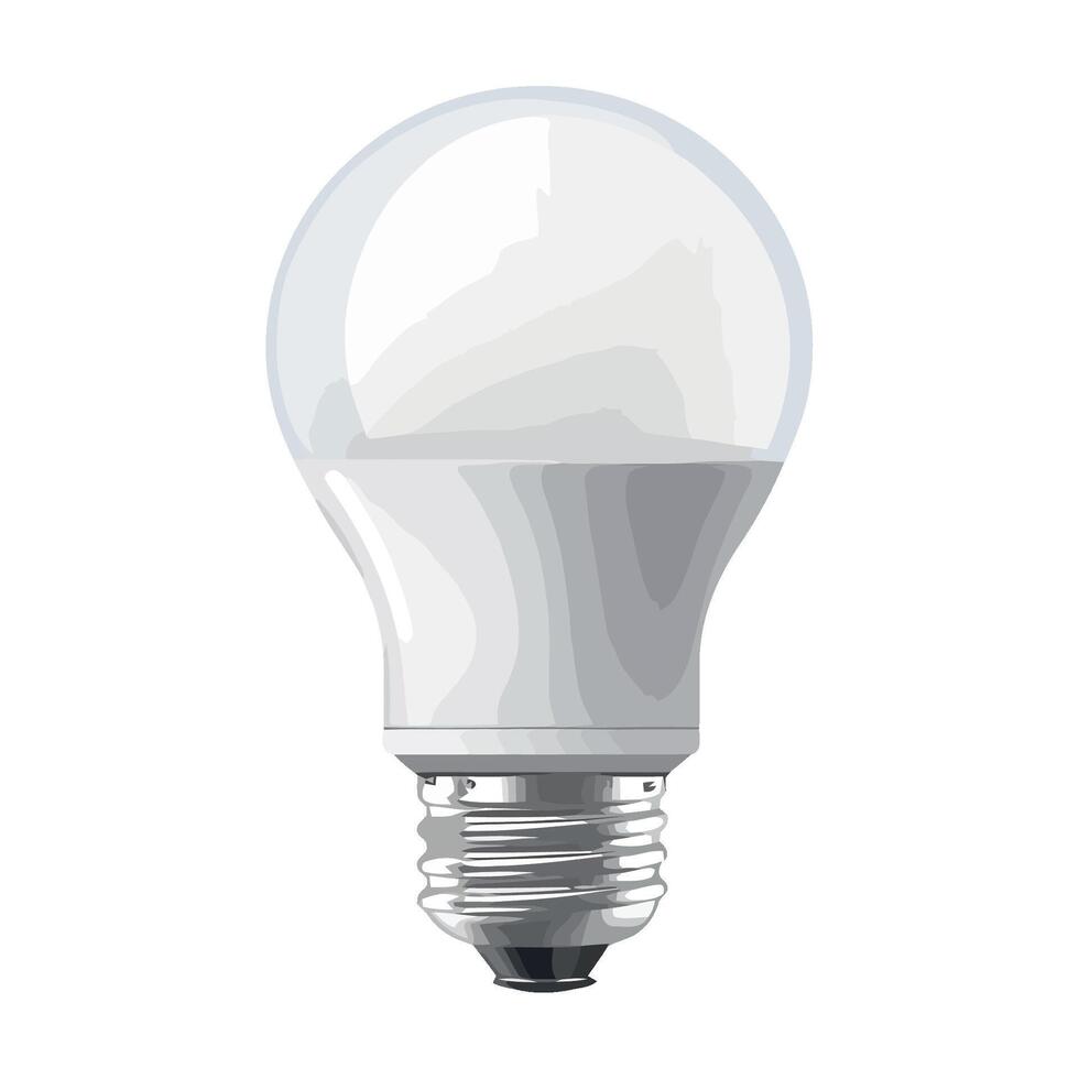 A light bulb is shown on a white background vector