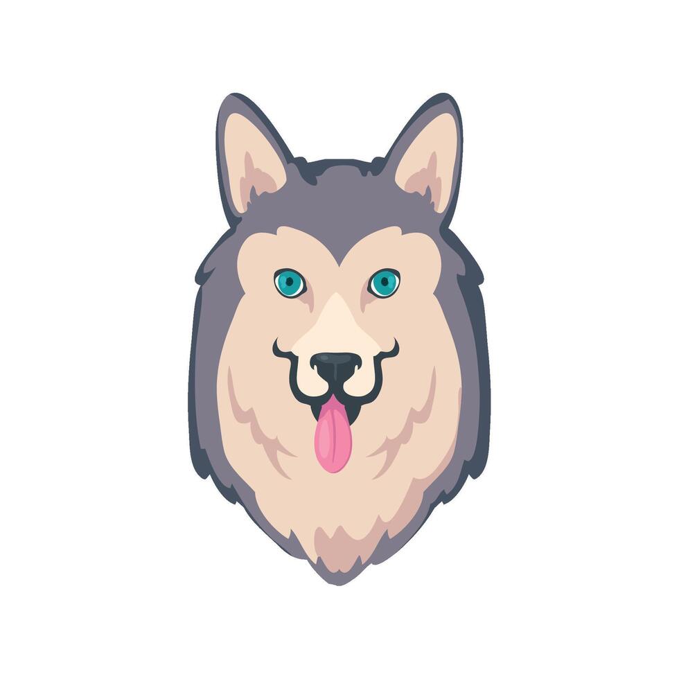 A cartoon dog with blue eyes and a long tongue vector