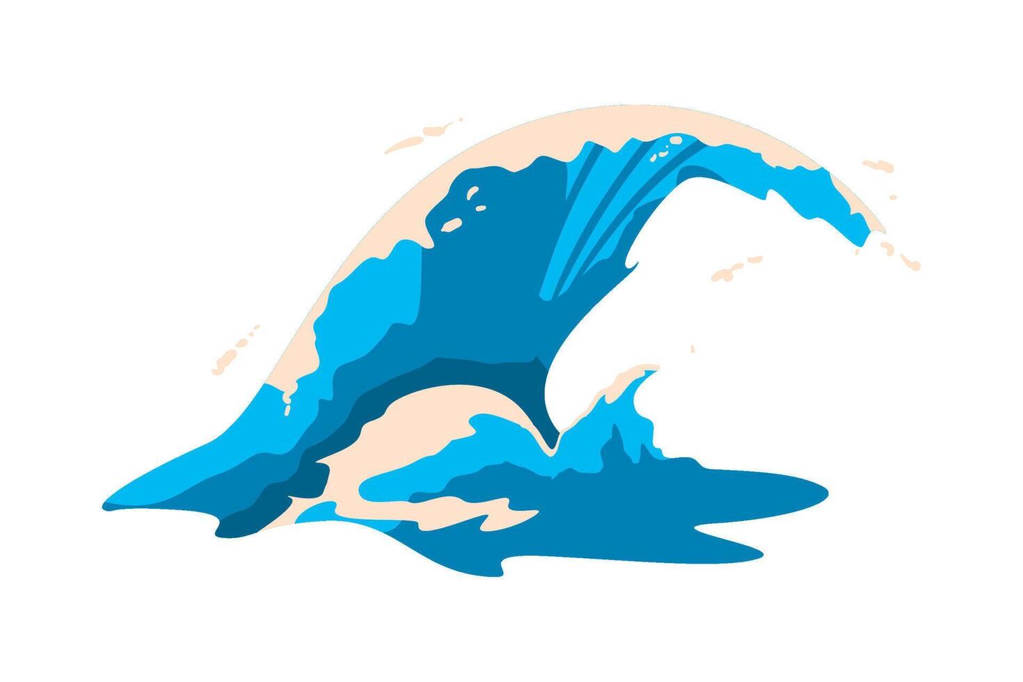 A blue wave crashing into the ocean vector