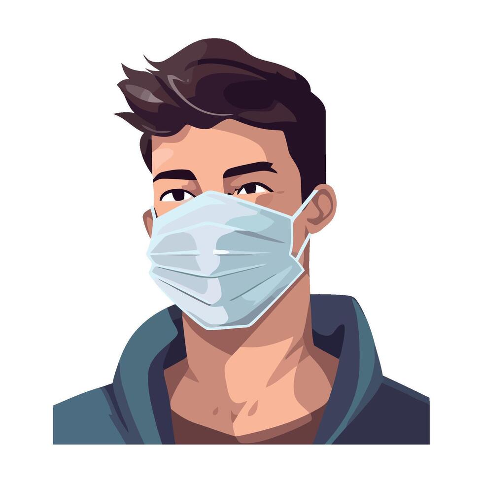 Man wearing a surgical mask vector