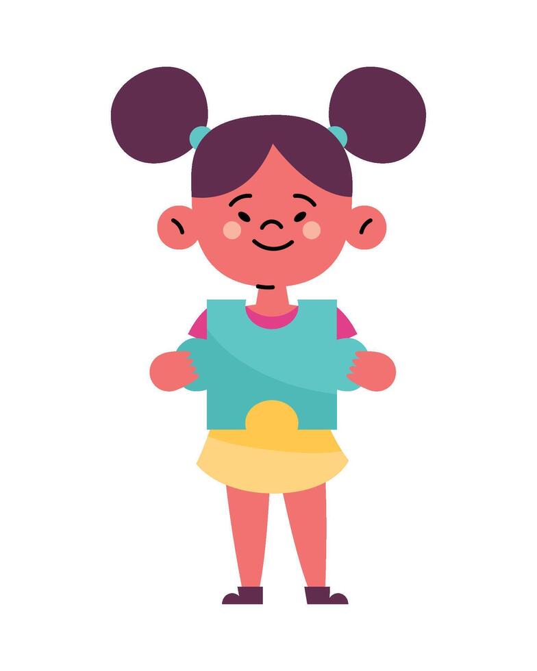 A little girl holding a piece of paper vector