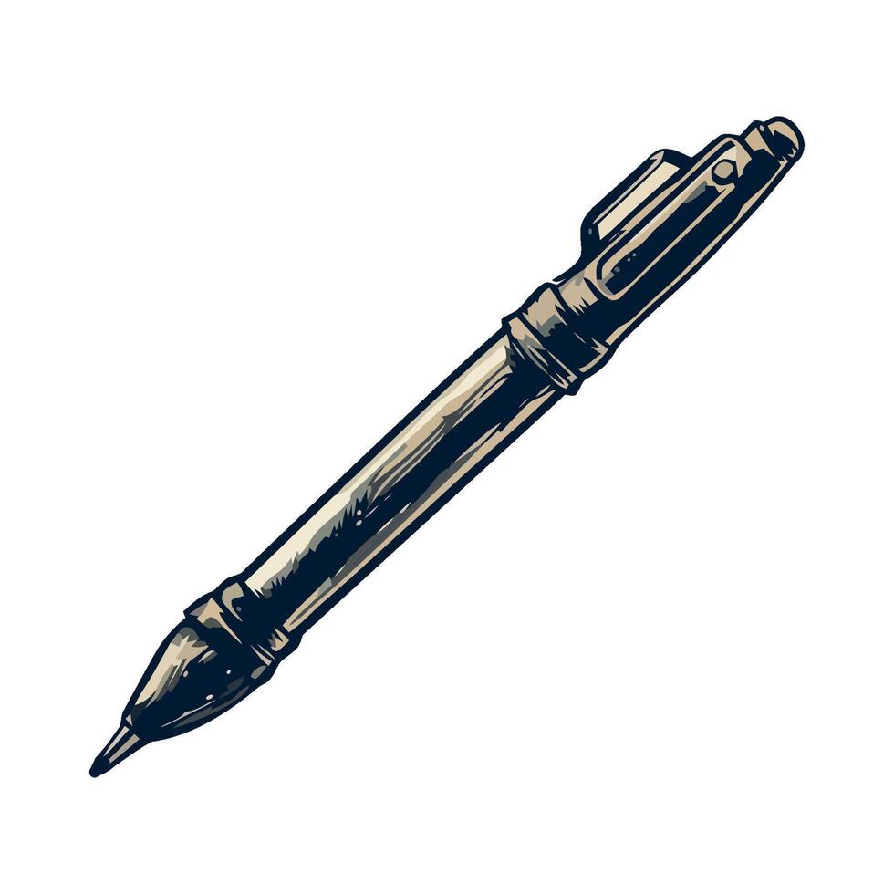 A pen with a clip on it on a white background vector