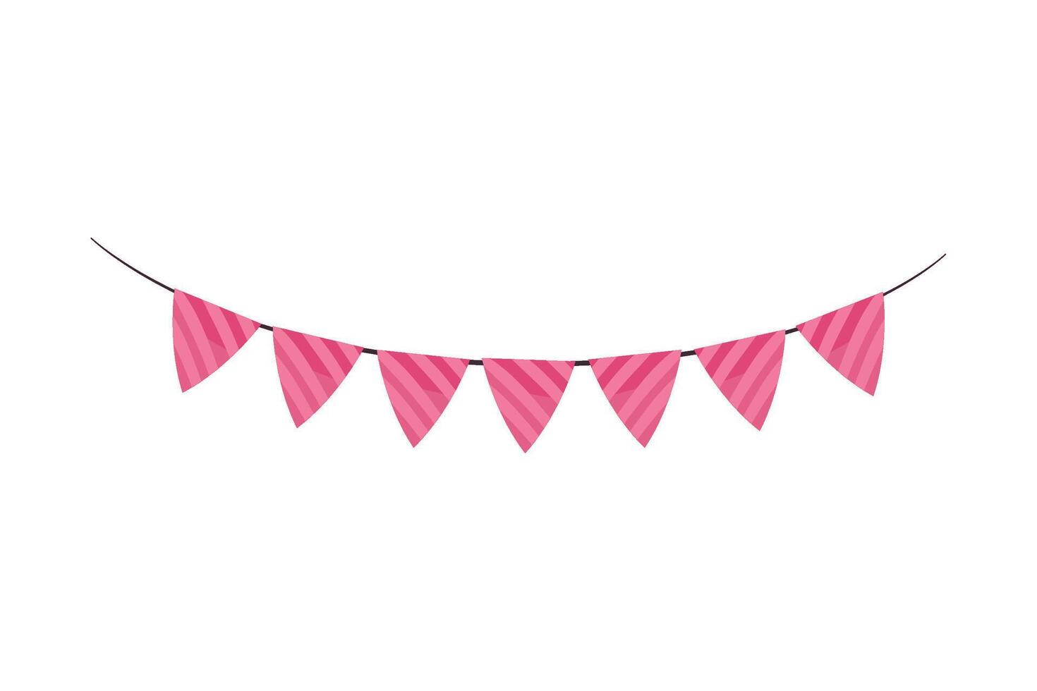 Pink striped bunting on a white background vector