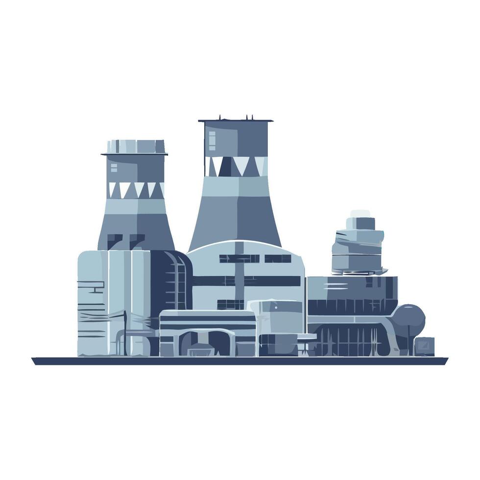An illustration of a factory building vector