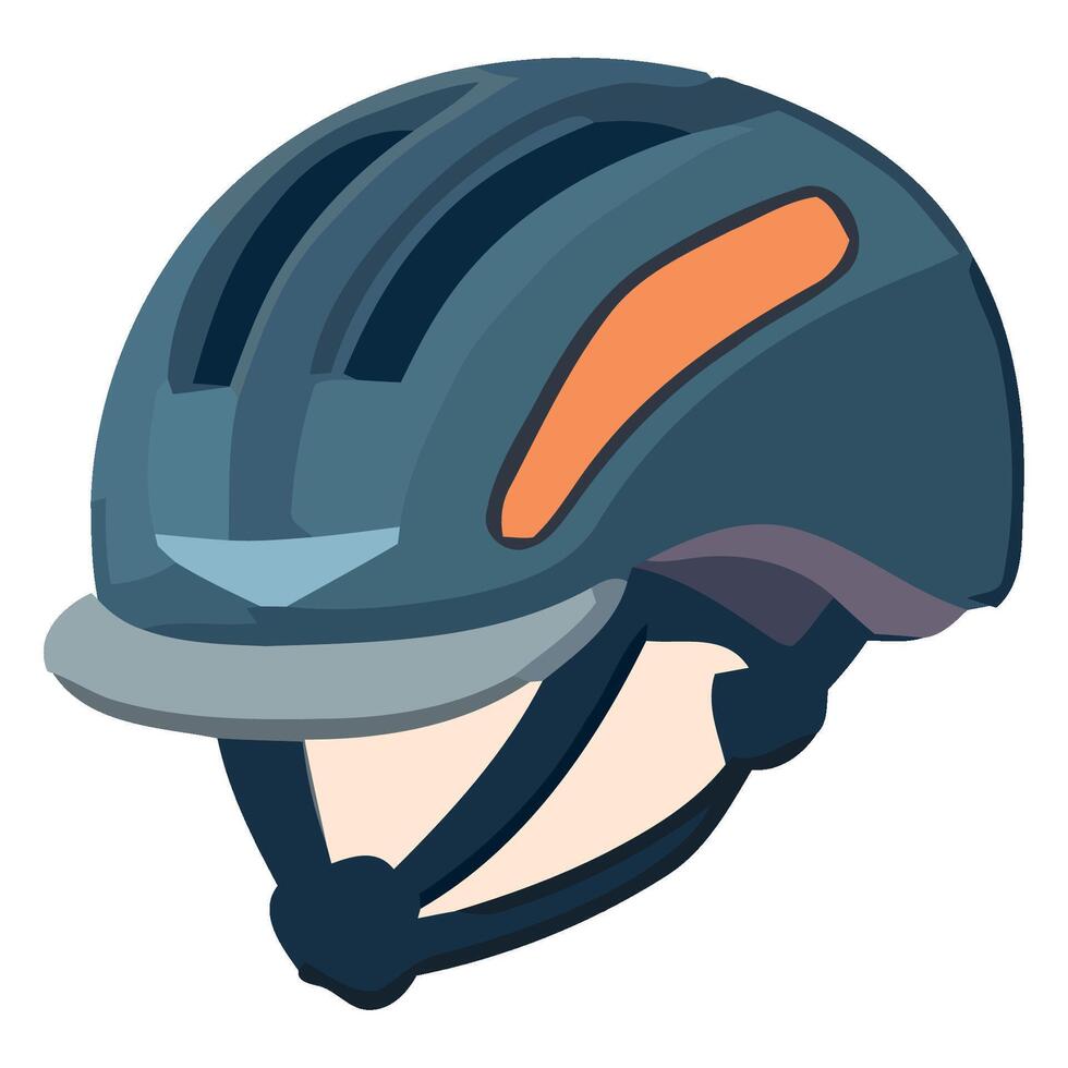 A helmet with an orange stripe on it vector