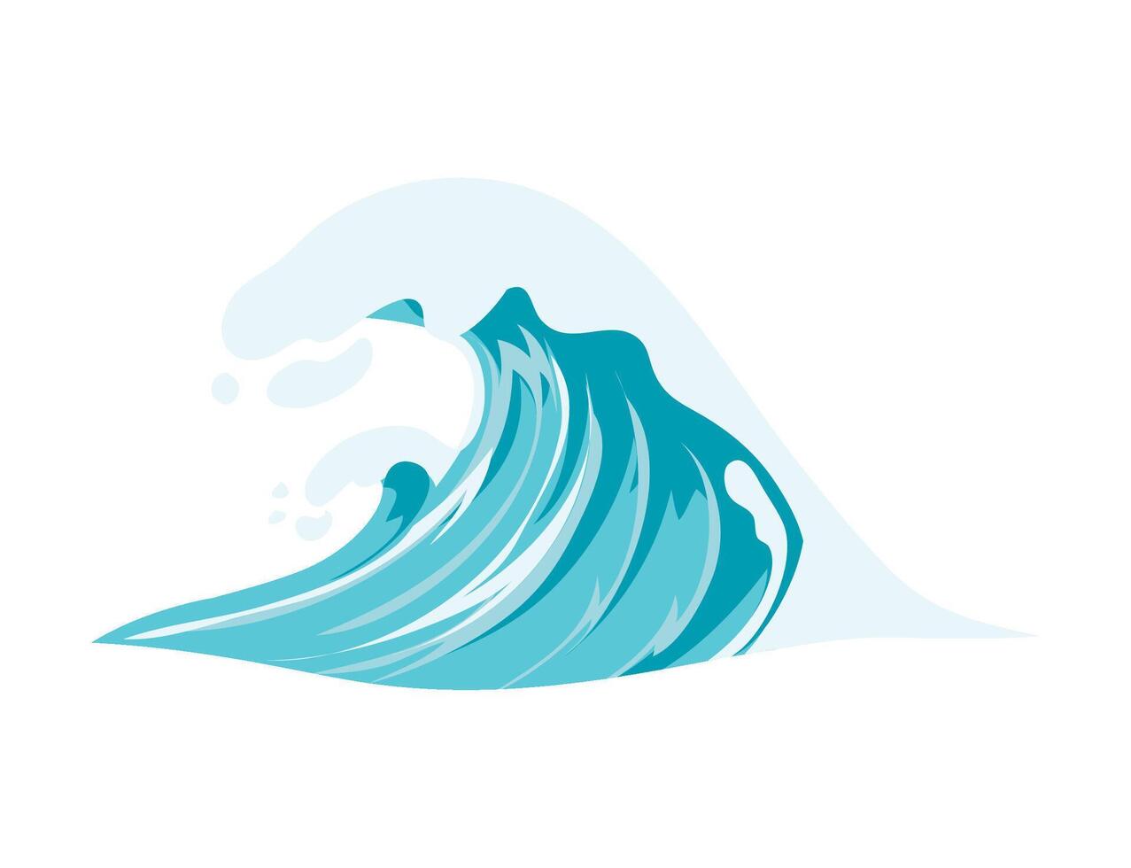 A blue wave with a white background vector