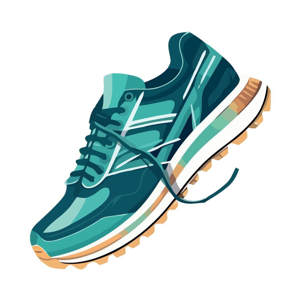 A running shoe with a laces on a white background vector