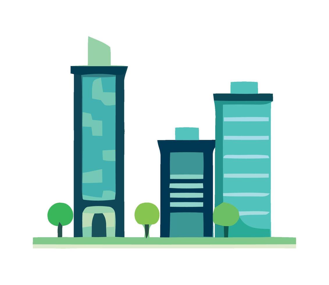City buildings flat design illustration vector