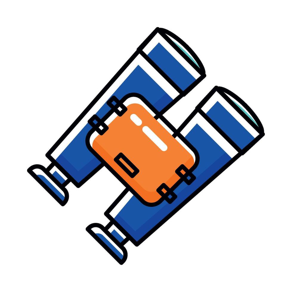 Two blue and orange tubes with a suitcase on top vector
