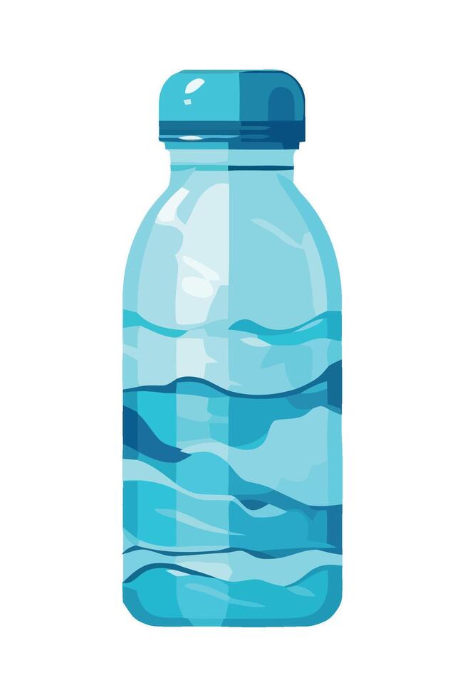 Water bottle with blue liquid isolated on white background illustration vector