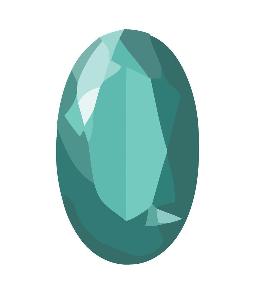 A green gemstone on a white background vector