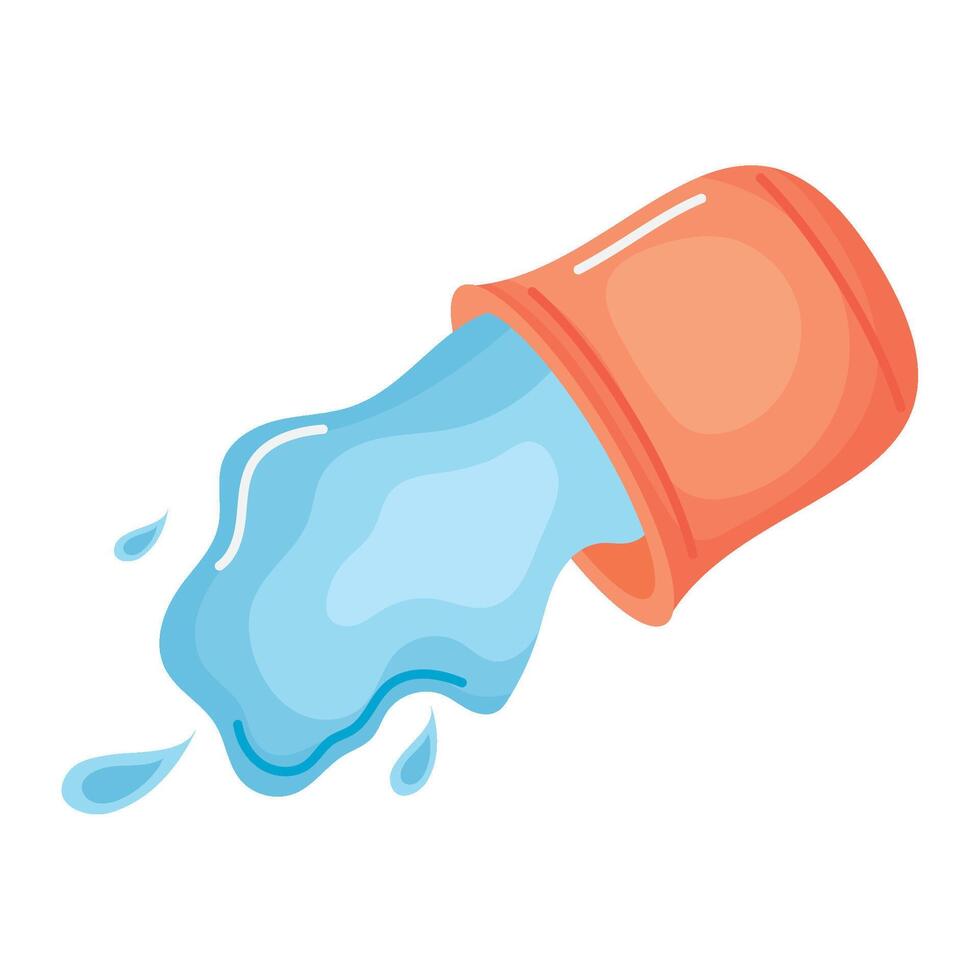 Water pouring out of a bucket illustration vector