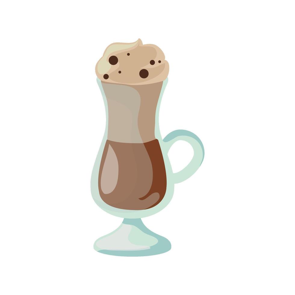 A cup of coffee with chocolate on top vector