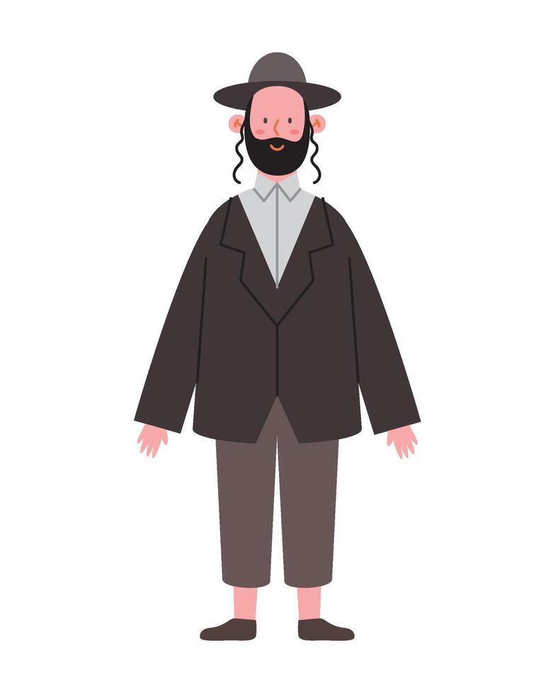 An illustration of a man with a beard and hat vector