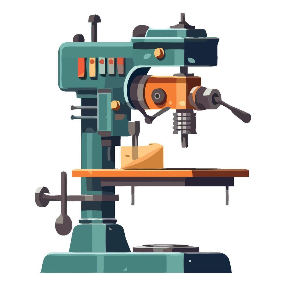 A drill machine with a piece of cheese on it vector