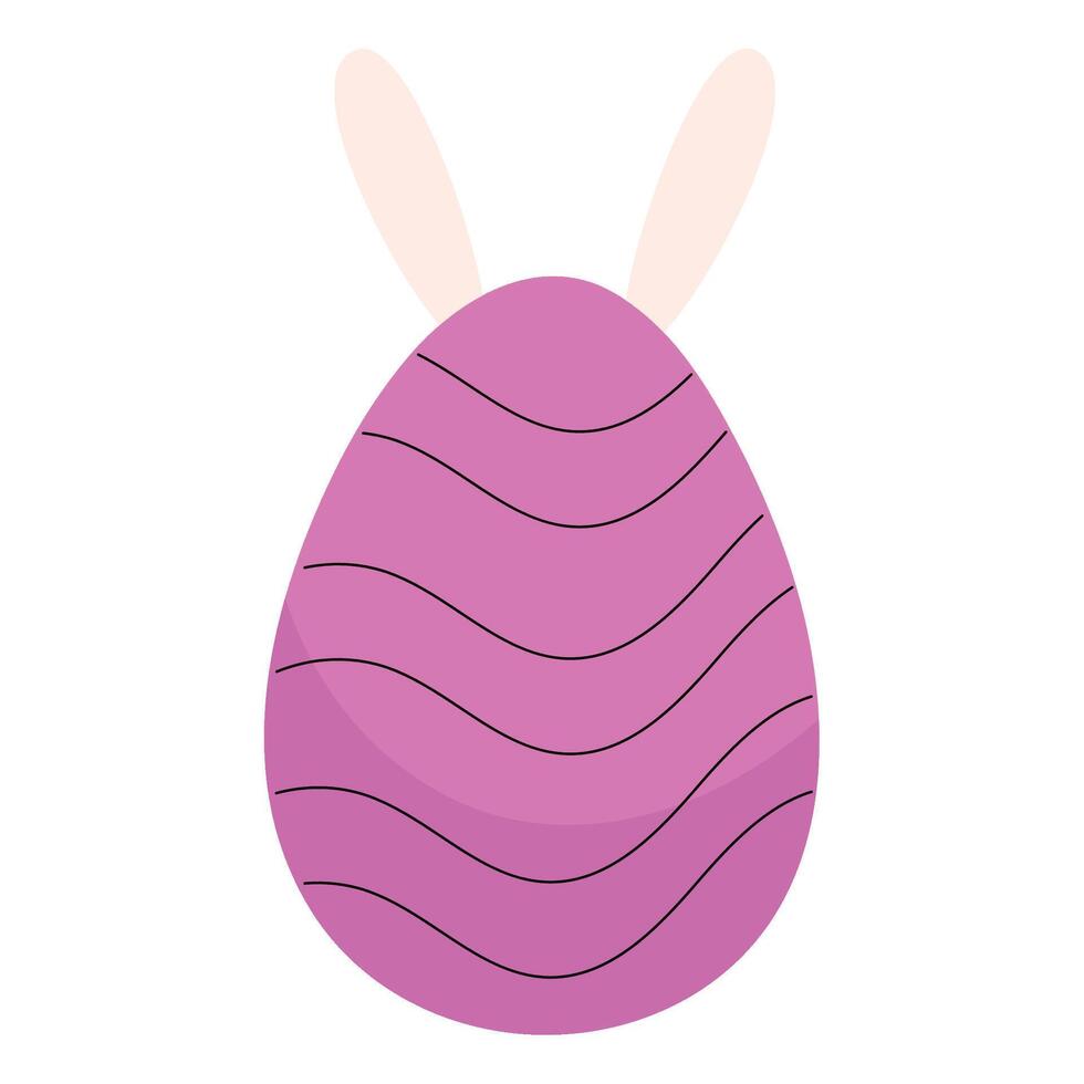 An easter egg with a purple design vector