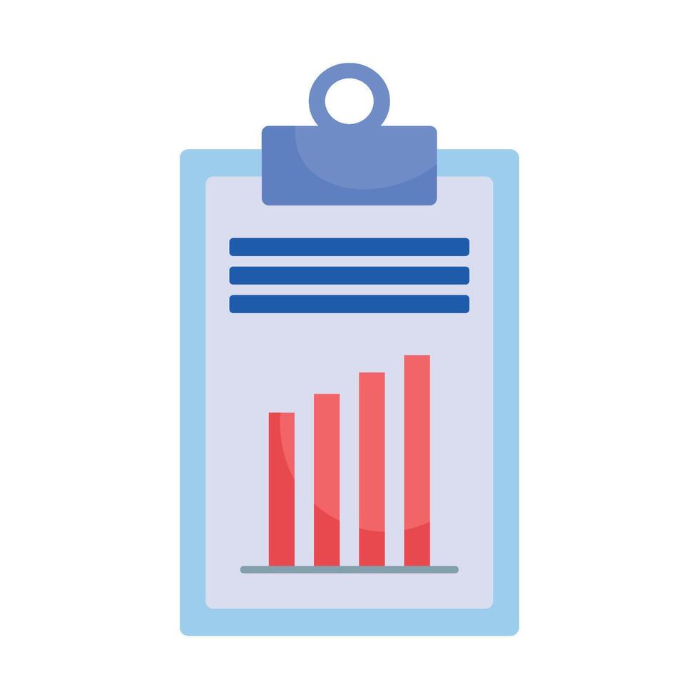 A clipboard with a bar chart on it vector