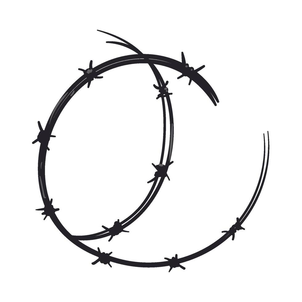 Barbed wire symbol isolated on white background vector