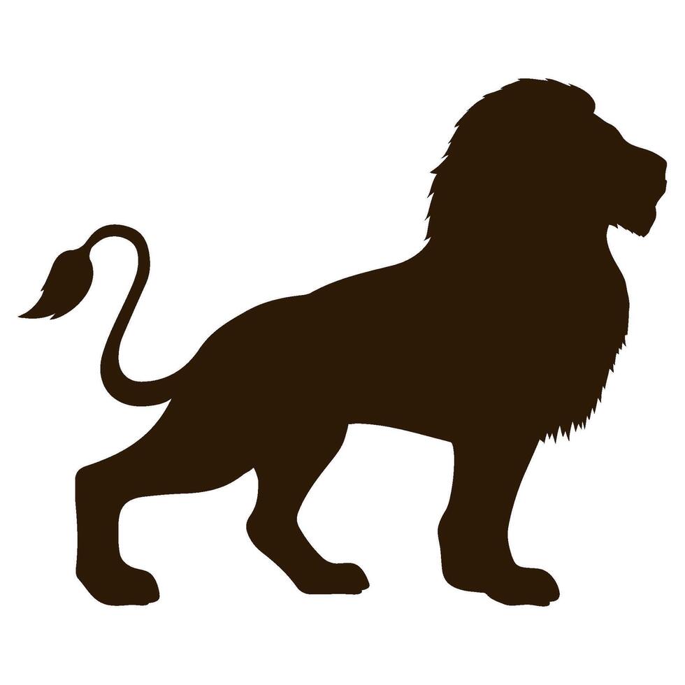 Lion silhouette on white background vector